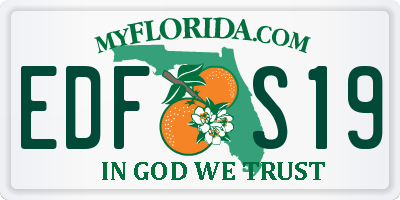 FL license plate EDFS19
