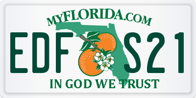 FL license plate EDFS21