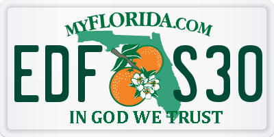 FL license plate EDFS30
