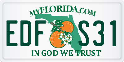 FL license plate EDFS31