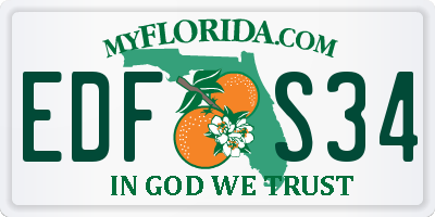 FL license plate EDFS34
