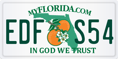 FL license plate EDFS54