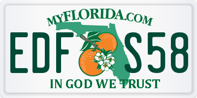 FL license plate EDFS58