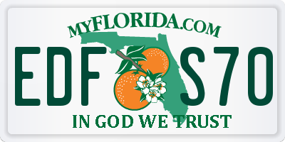 FL license plate EDFS70