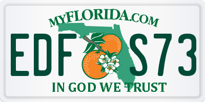FL license plate EDFS73