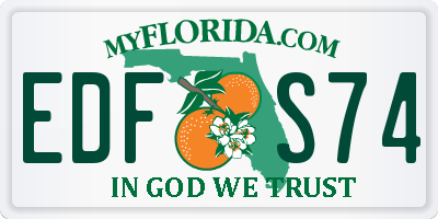 FL license plate EDFS74