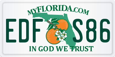 FL license plate EDFS86