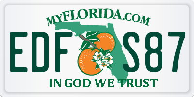 FL license plate EDFS87