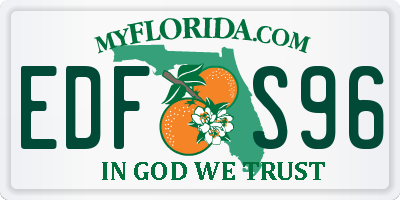 FL license plate EDFS96
