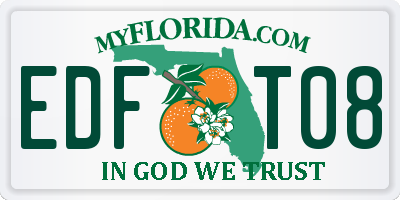 FL license plate EDFT08