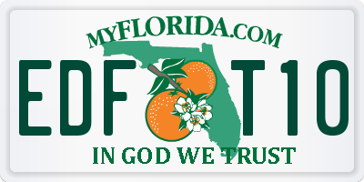 FL license plate EDFT10