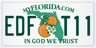 FL license plate EDFT11