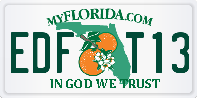 FL license plate EDFT13