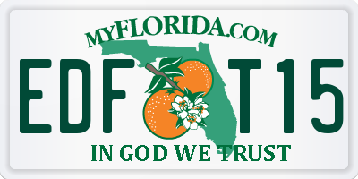 FL license plate EDFT15