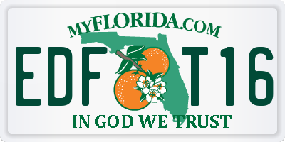 FL license plate EDFT16