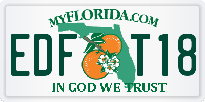 FL license plate EDFT18