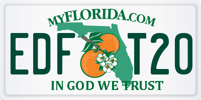 FL license plate EDFT20