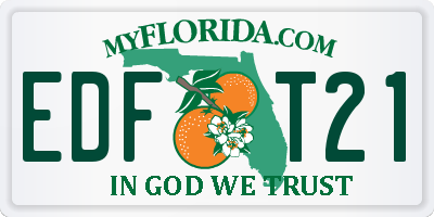 FL license plate EDFT21