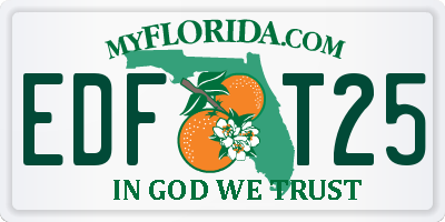 FL license plate EDFT25