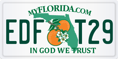 FL license plate EDFT29