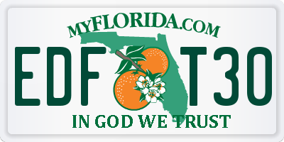 FL license plate EDFT30