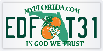 FL license plate EDFT31