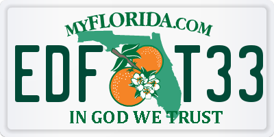 FL license plate EDFT33