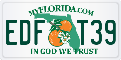 FL license plate EDFT39