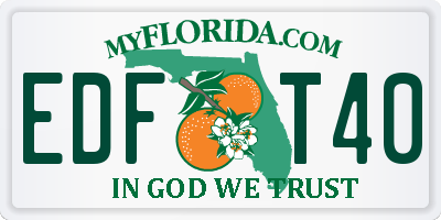 FL license plate EDFT40