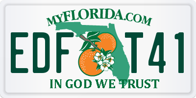 FL license plate EDFT41