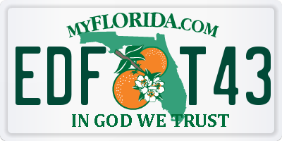 FL license plate EDFT43
