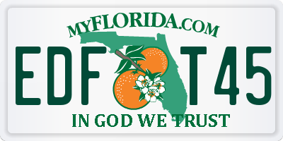 FL license plate EDFT45