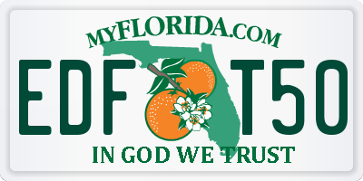 FL license plate EDFT50