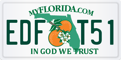 FL license plate EDFT51