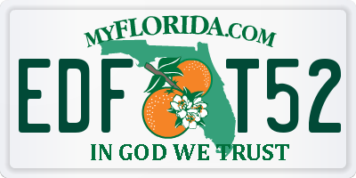 FL license plate EDFT52