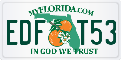 FL license plate EDFT53