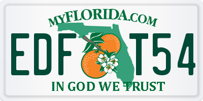FL license plate EDFT54