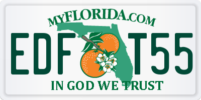 FL license plate EDFT55