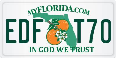 FL license plate EDFT70