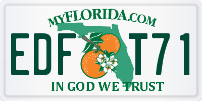 FL license plate EDFT71