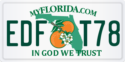 FL license plate EDFT78