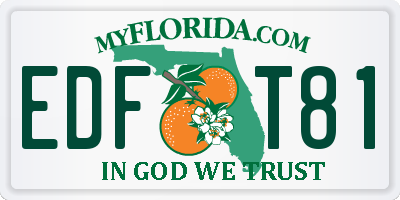 FL license plate EDFT81