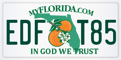 FL license plate EDFT85