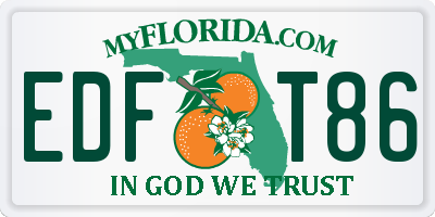 FL license plate EDFT86