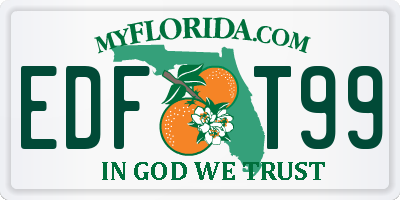 FL license plate EDFT99