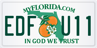 FL license plate EDFU11