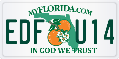 FL license plate EDFU14