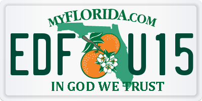 FL license plate EDFU15