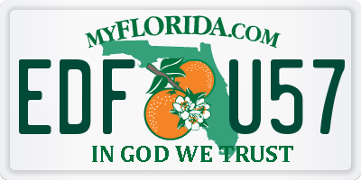 FL license plate EDFU57