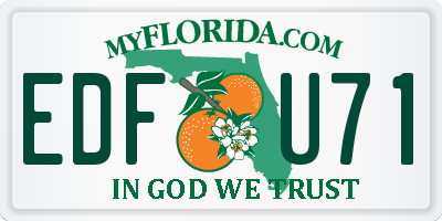 FL license plate EDFU71